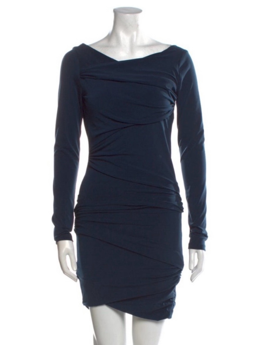 Elizabeth and James Black Ruched Open Back Mini Dress Size M